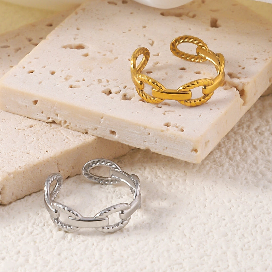 Jewelry Elegant Geometric Titanium Steel Open Rings