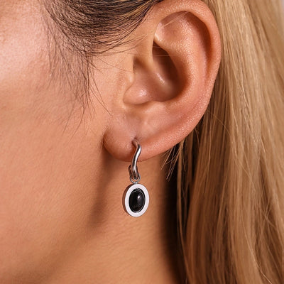 1 Pair Elegant Vacation Geometric Inlay 304 Stainless Steel Agate 18K Gold Plated Drop Earrings