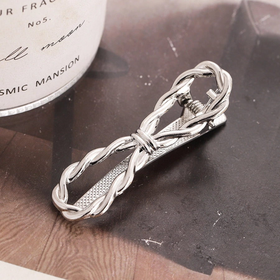 Women's Simple Style Solid Color Metal Hollow Out Hair Clip