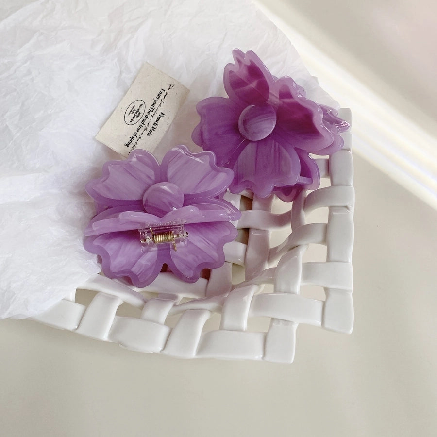 Women's Elegant Streetwear Flower Acetic acid sheets Hair Claws