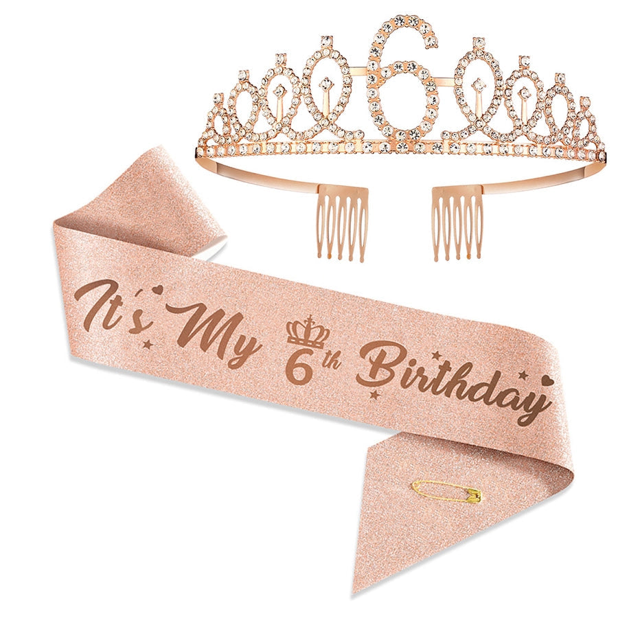 Girl'S Cartoon Style Letter Crown Metal Stoving Varnish Crystal Crown