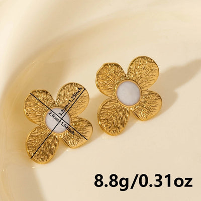 1 Pair Elegant Flower 304 Stainless Steel Ear Studs