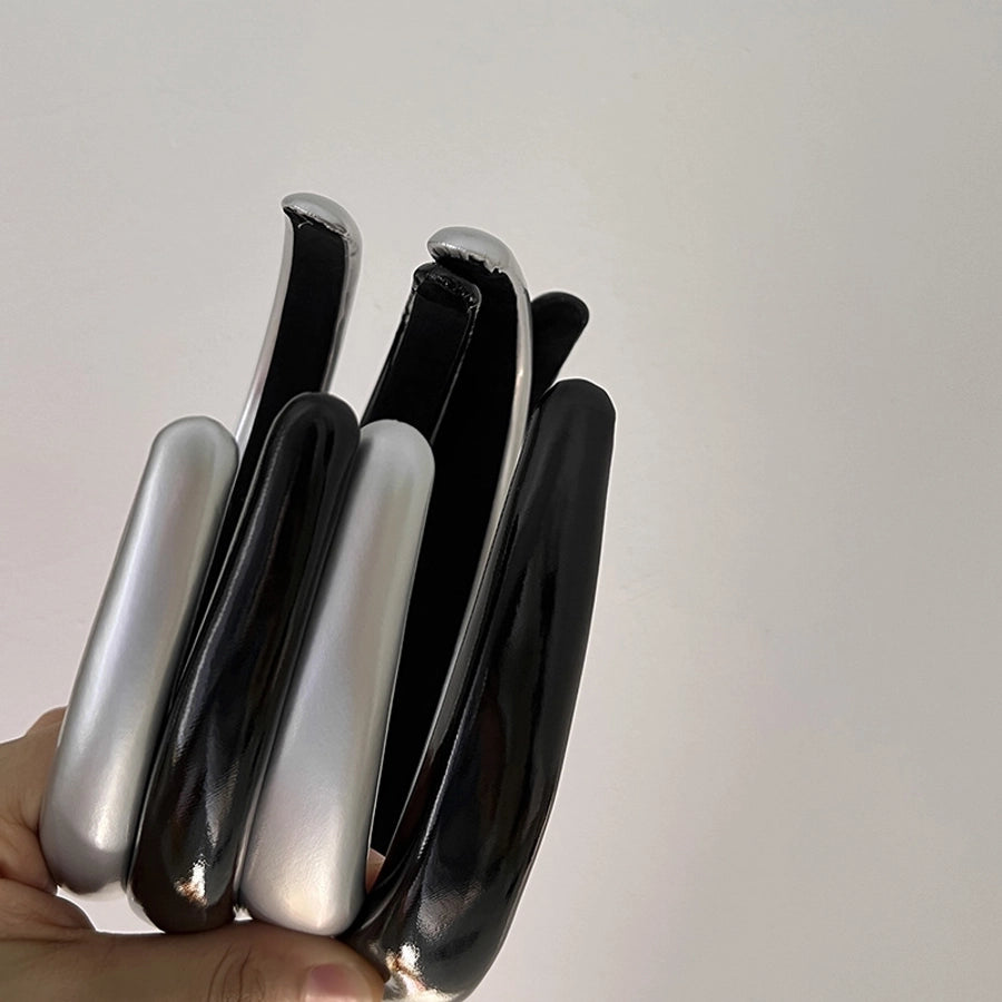 Women's Casual Simple Style Solid Color Pu Leather Handmade Hair Band