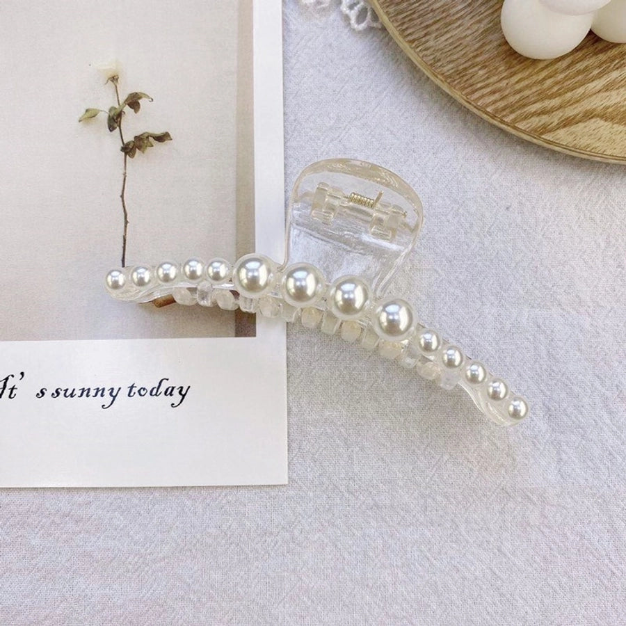 korean fashion style pearl hairpin big hair grabbing clip plate hair ponytail small hair claw