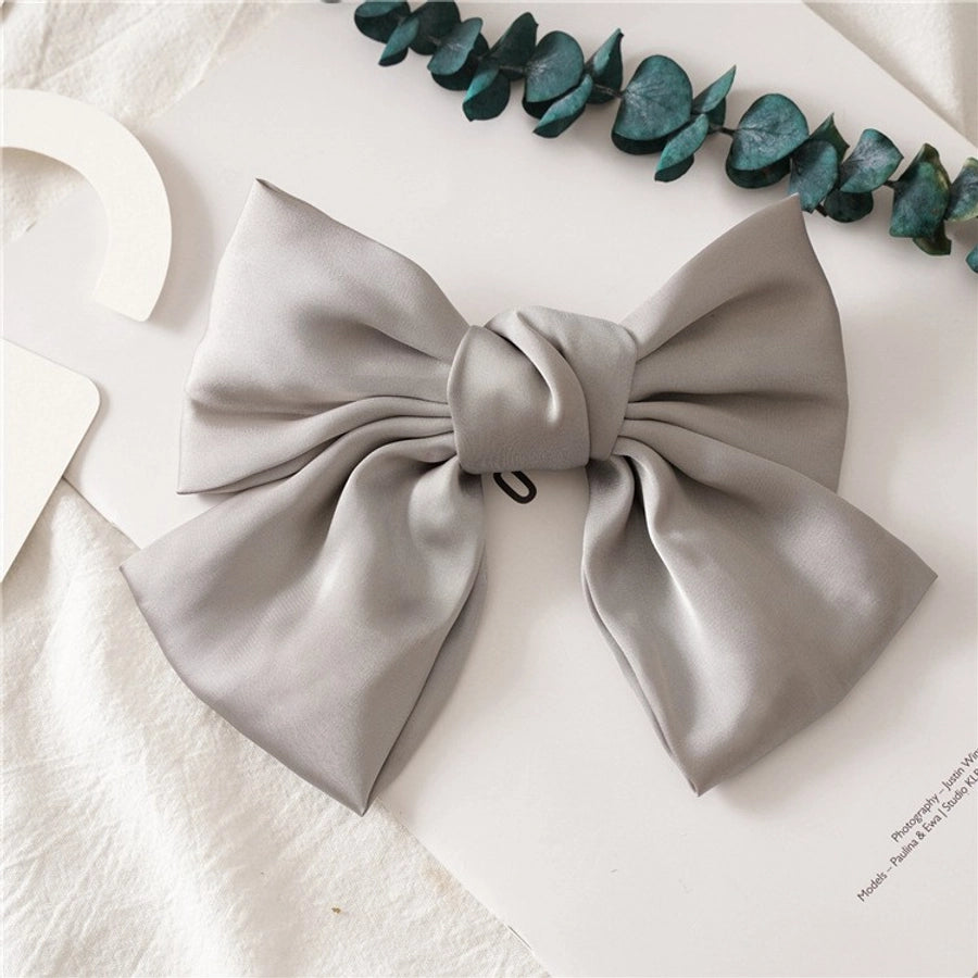 preppy style bow knot cloth hair clip 1 piece