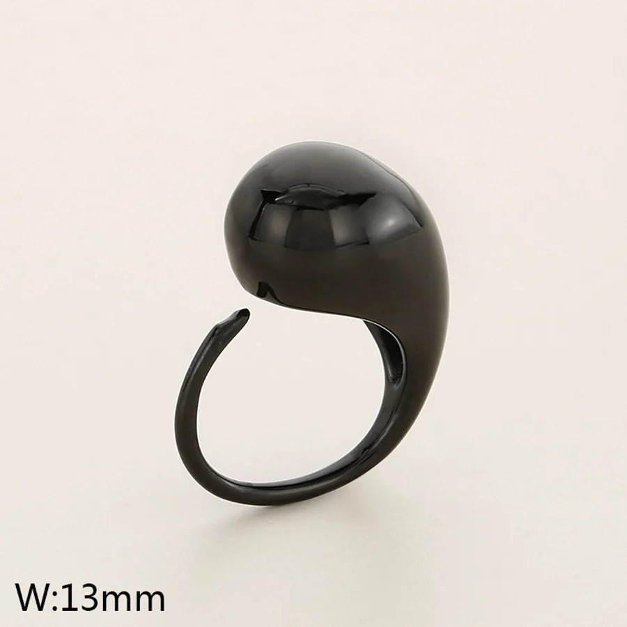 Jewelry Vintage Style Water Droplets 304 Stainless Steel 18K Gold Plated Open Rings