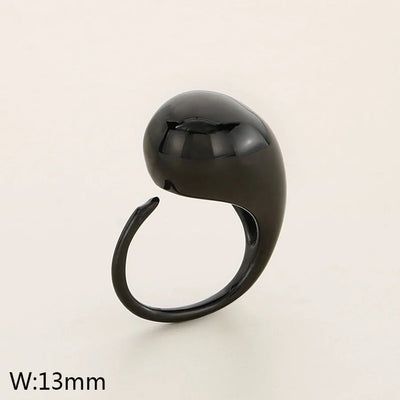 Jewelry Vintage Style Water Droplets 304 Stainless Steel 18K Gold Plated Open Rings