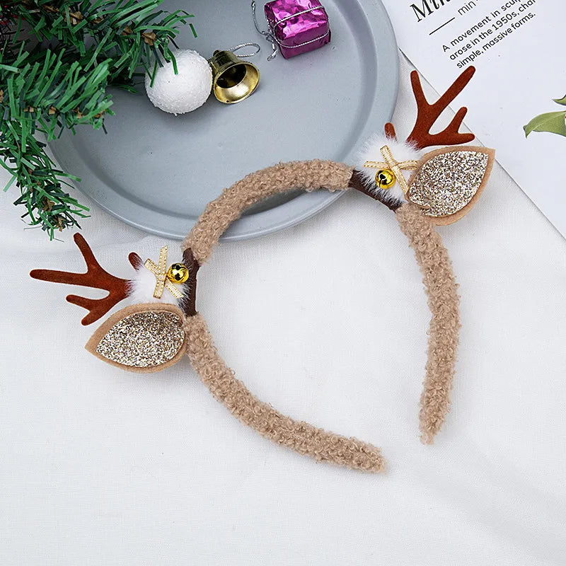 Christmas Fashion Women'S Antlers Flocking Handmade Hair Band