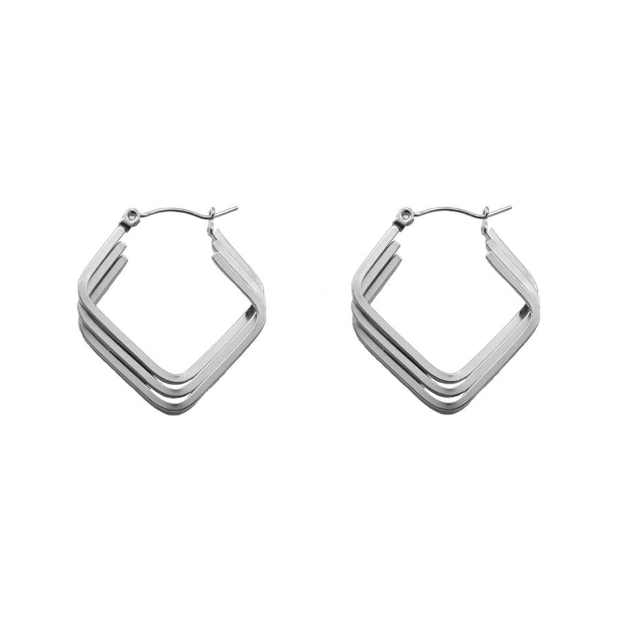 1 Pair Simple Style Geometric Titanium Steel 18K Gold Plated Earrings
