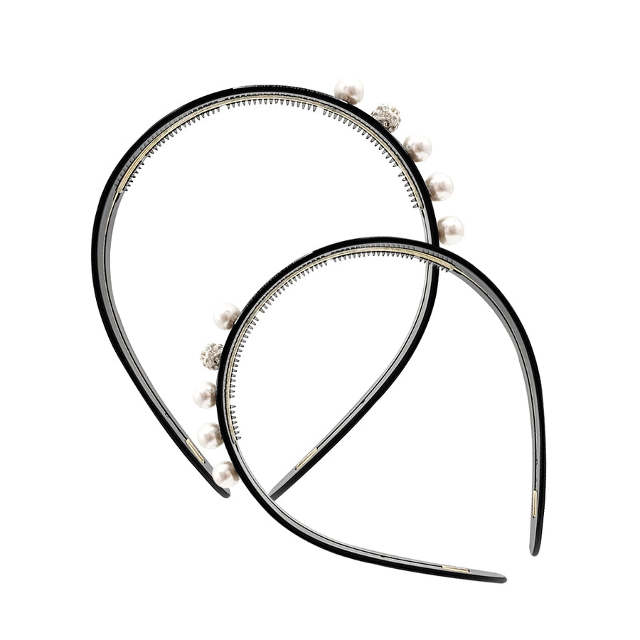 Women's Fairy Style Elegant Preppy Style Round Acetic acid sheets Inlay Rhinestones Pearl Hair Band