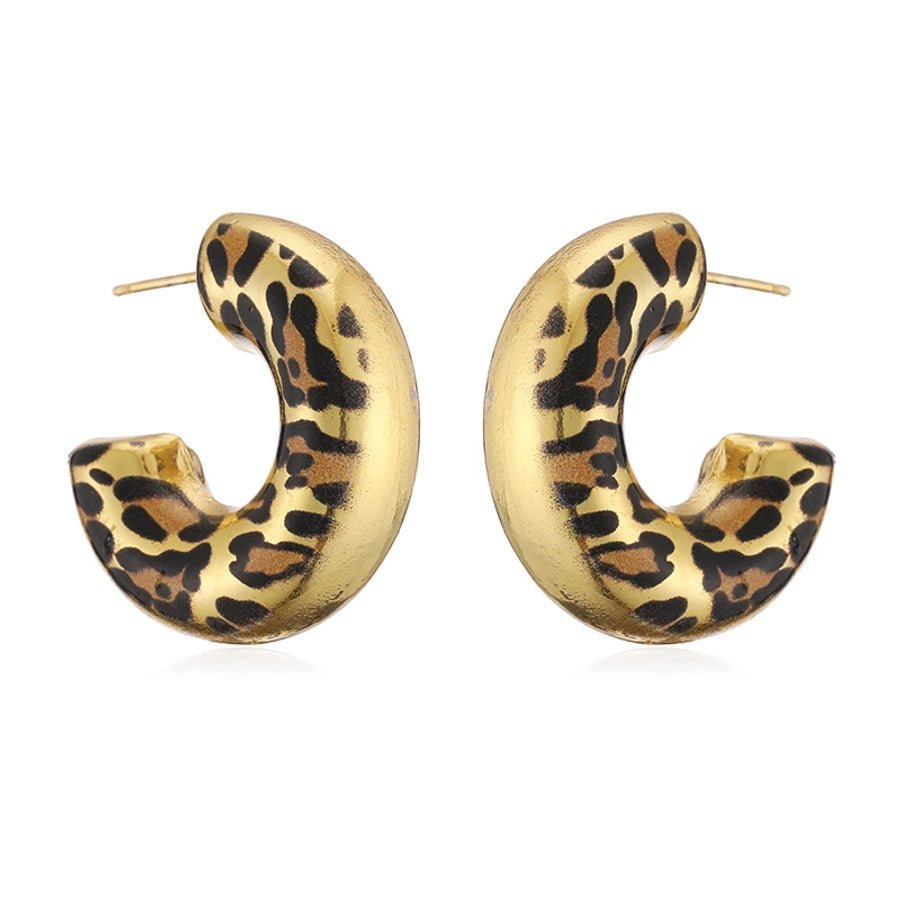 1 Pair Vintage Style C Shape Snake Pattern Leopard Plating Copper 18K Gold Plated Ear Cuffs Ear Studs