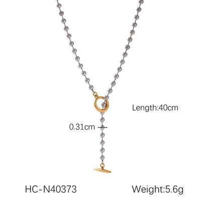 Wholesale Jewelry IG Style Rock Punk Geometric 304 Stainless Steel Titanium Steel 18K Gold Plated Necklace ball chain