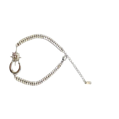 Simple Style Star Moon Titanium Steel 18K Gold Plated Bracelets In Bulk