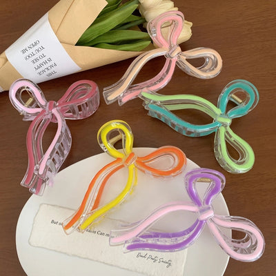 Women's Cute Sweet Korean Style Bow Knot Acetic acid sheets Handmade Hair Claws