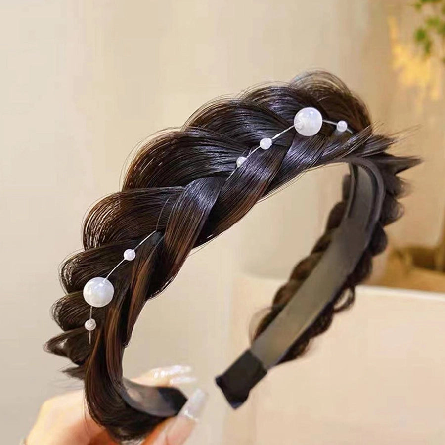 women's elegant solid color wig plastic hair band