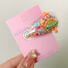 kid's cute cartoon fruit alloy rubber sequins hair clip