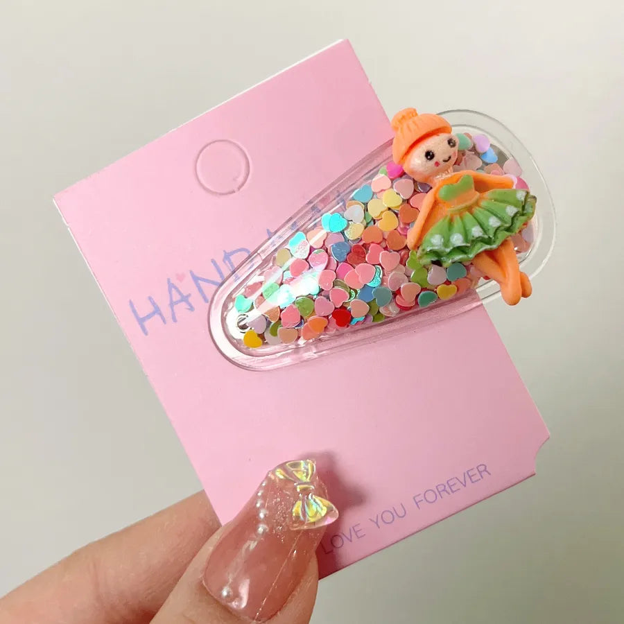 kid's cute cartoon fruit alloy rubber sequins hair clip