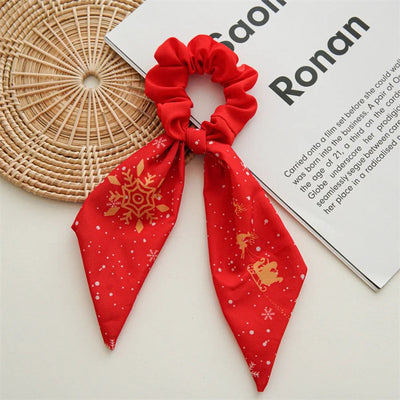 Christmas Vintage Style Women's Plaid Handmade Hair Tie