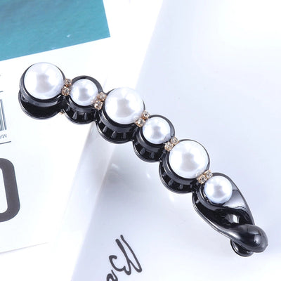simple style geometric plastic artificial pearls hair clip