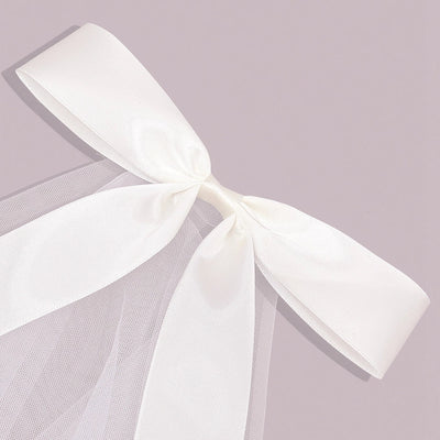 sweet bow knot gauze birdcage veils