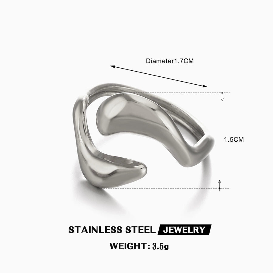 Jewelry Elegant Simple Style Irregular 304 Stainless Steel 18K Gold Plated Polishing Rings