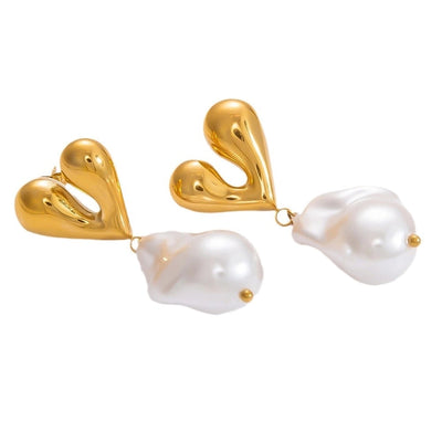 1 Pair Simple Style Commute Heart Shape Flower Bow Knot Plating 304 Stainless Steel Drop Earrings