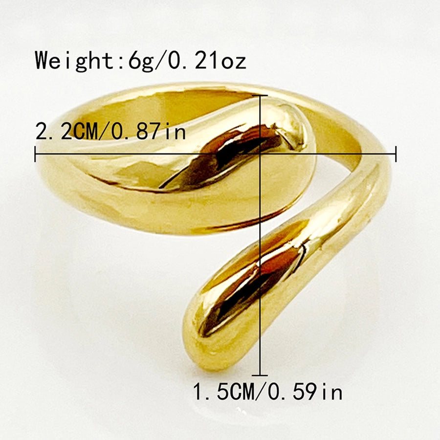 Jewelry Casual Basic Simple Style Asymmetrical Solid Color 304 Stainless Steel 14K Gold Plated Plating Rings