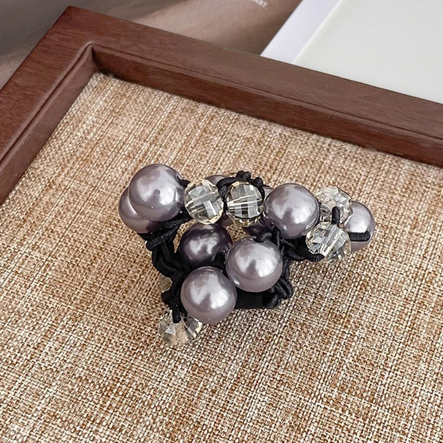 elegant geometric imitation pearl rhinestone hair tie
