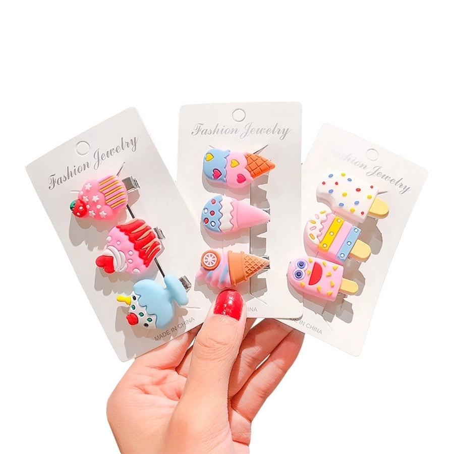 super cute cream ice cream children hairpin girl baby hair duckbill clip small clip hairpin jewelry