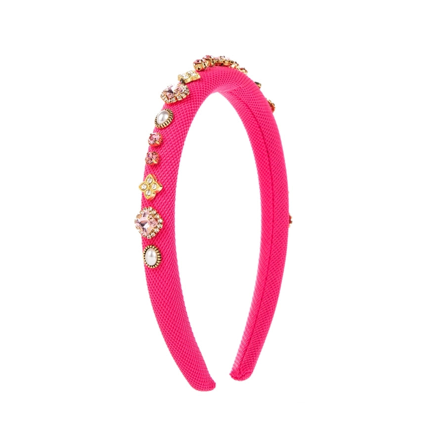 casual elegant sweet flower imitation pearl rhinestone inlay rhinestones pearl hair band