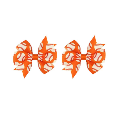Women's Korean Style Basketball Bow Knot Polyester Hair Clip