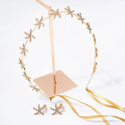 Alloy Diamond Star Bridal Jewelry Sets