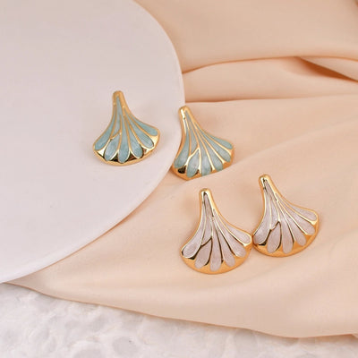 1 Pair Retro Romantic Simple Style Sector 304 Stainless Steel Ear Studs