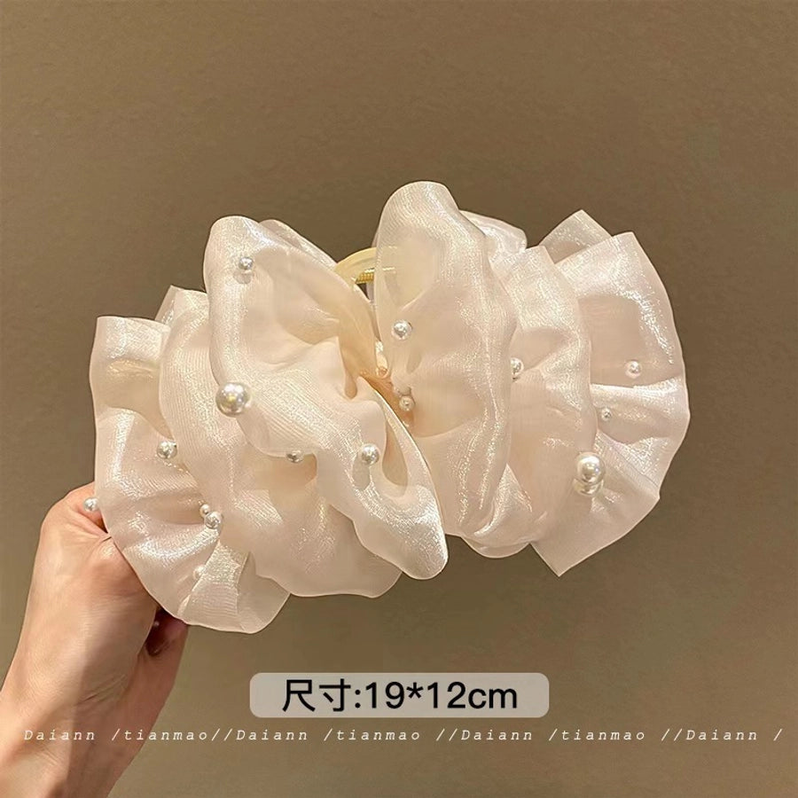 simple style bow knot cloth patchwork hair claws