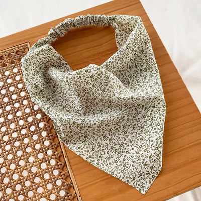 Women's Casual Simple Style Ditsy Floral Cloth scarf Hair Tie