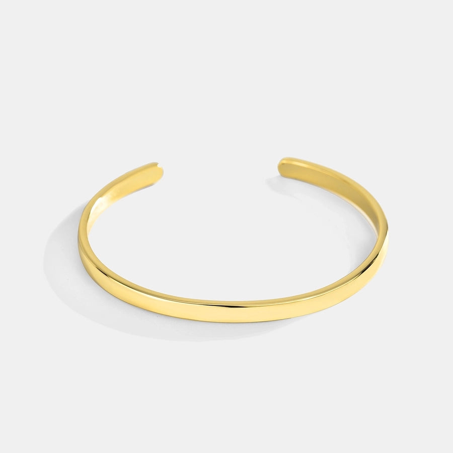 Elegant French Style Simple Style Solid Color 304 Stainless Steel Gold Plated Cuff Bracelets In Bulk