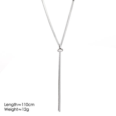 Jewelry Elegant Streetwear Solid Color 304 Stainless Steel Long Necklace Necklace