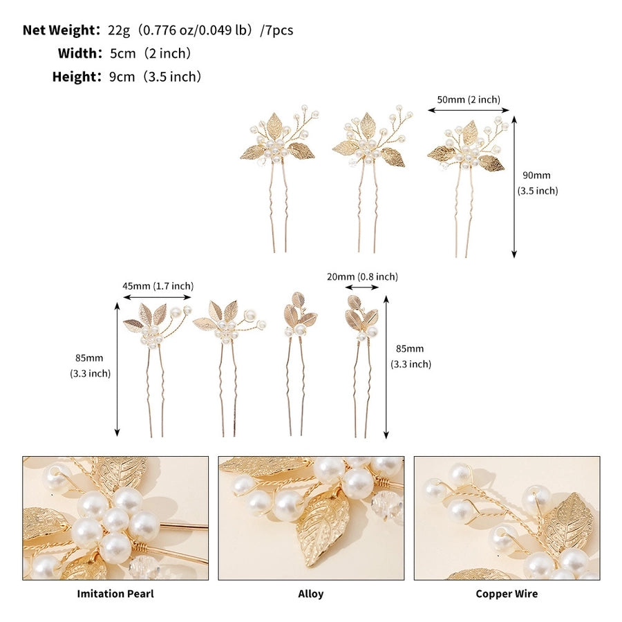 Women's Simple Style Flower Imitation Pearl Alloy Rhinestone Insert comb