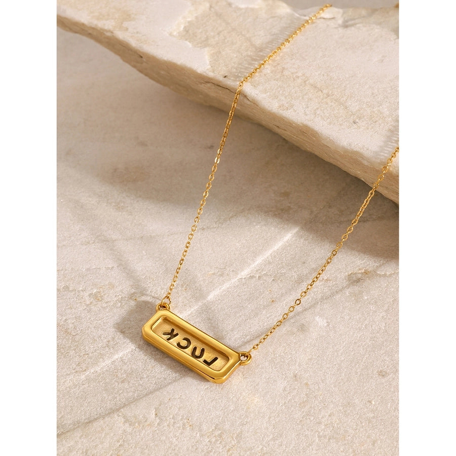 Jewelry Simple Style Classic Style Letter 304 Stainless Steel Zircon Inlay Necklace
