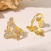 Jewelry Elegant Luxurious Vacation Butterfly Copper Zircon 18K Gold Plated Rings