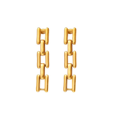 1 Pair Simple Style Commute Square 304 Stainless Steel 316 Stainless Steel  18K Gold Plated Drop Earrings