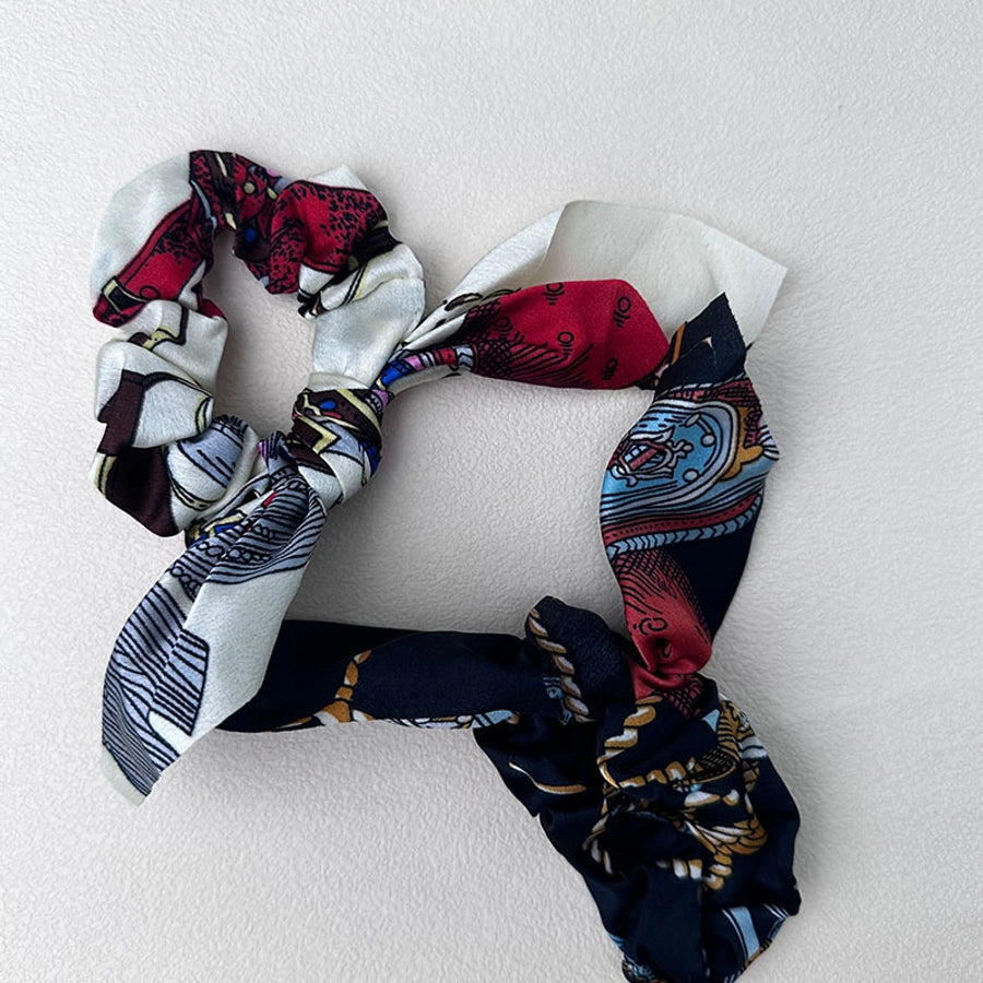 Women's Lady Modern Style Bunny Ears Bow Knot Cloth Hair Tie