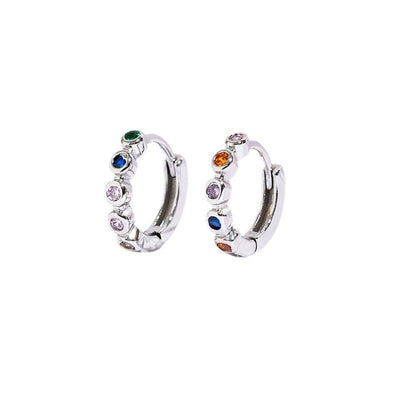1 Pair Simple Style Geometric Plating Copper Zircon Earrings