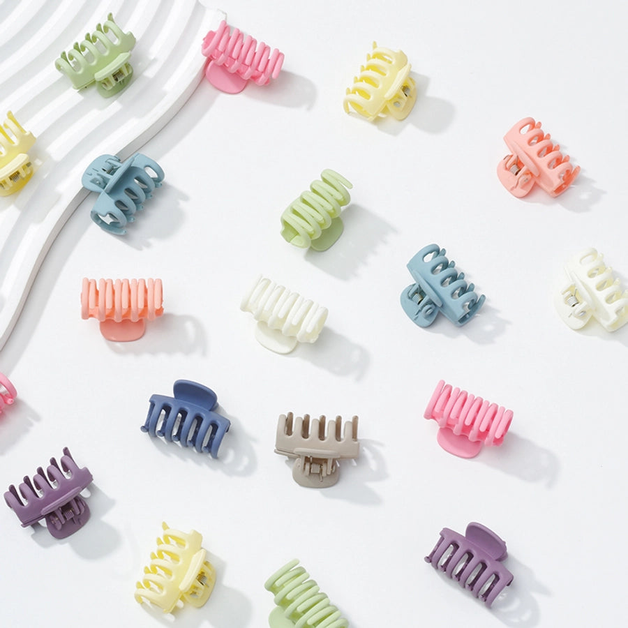 women's simple style colorful plastic hollow out hair claws