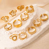 Jewelry Elegant Leaf Heart Shape Flower Titanium Steel Open Rings