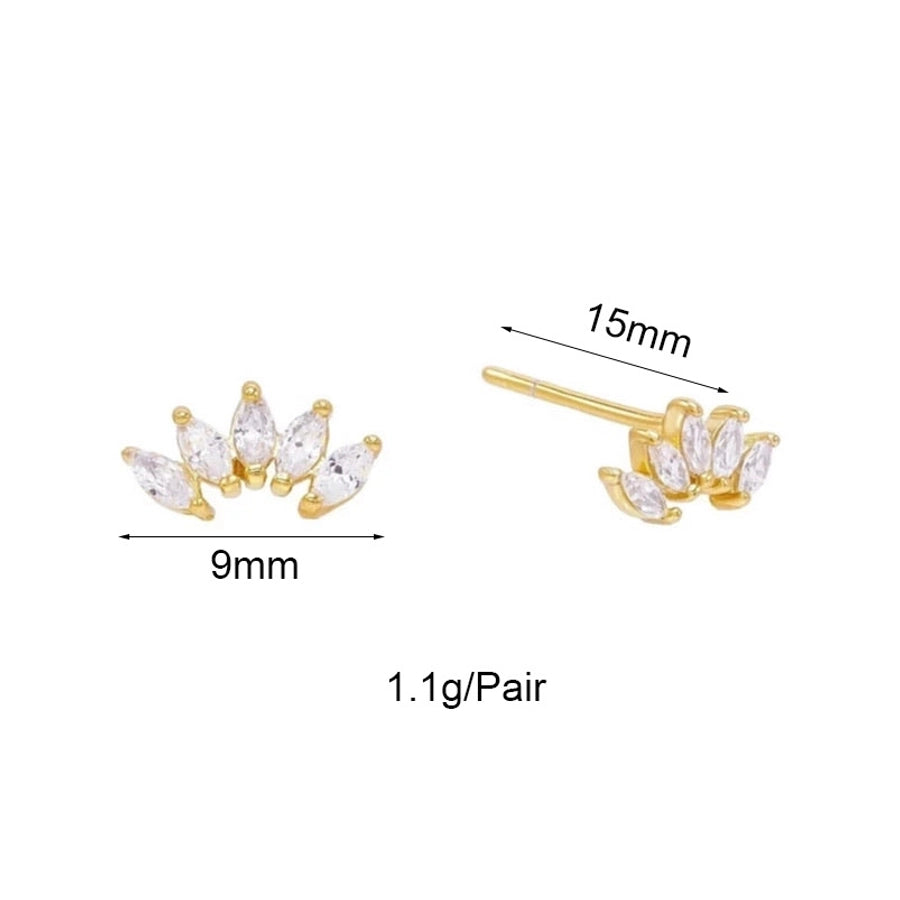 1 Pair IG Style Simple Style Geometric Inlay Copper Zircon Gold Plated Earrings