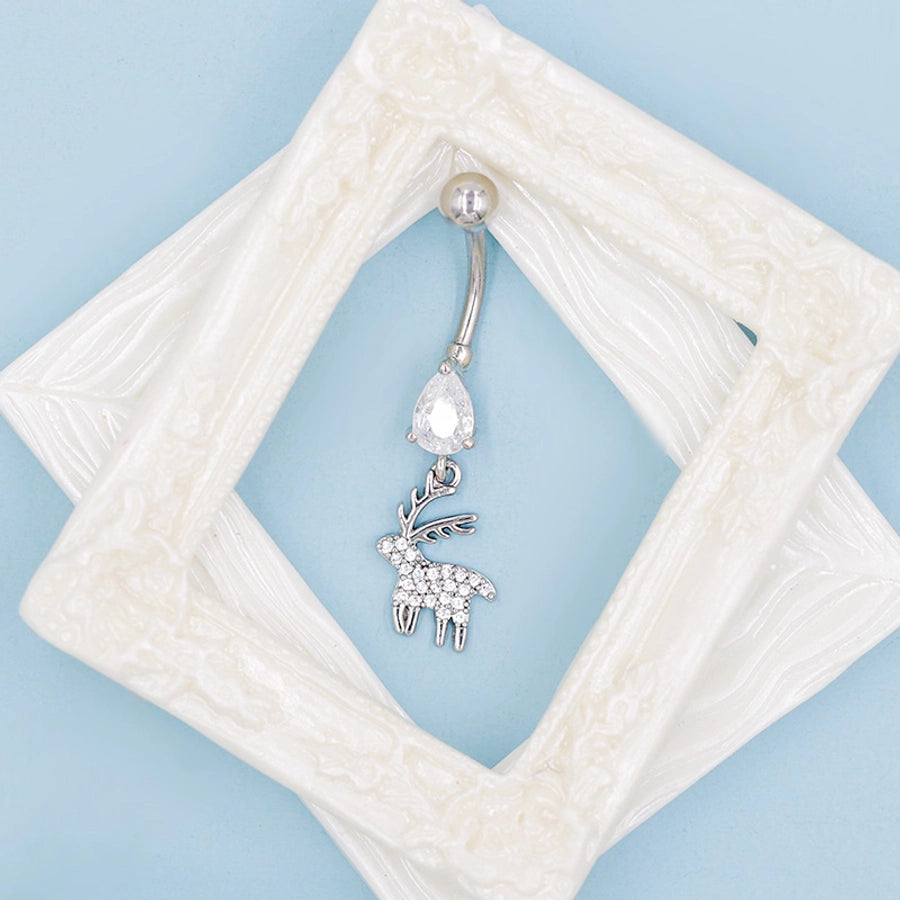 1 Piece Belly Rings Sexy Classic Style Snowflake 316 Stainless Steel  Alloy Plating Rhinestones Glass 18K Gold Plated White Gold Plated