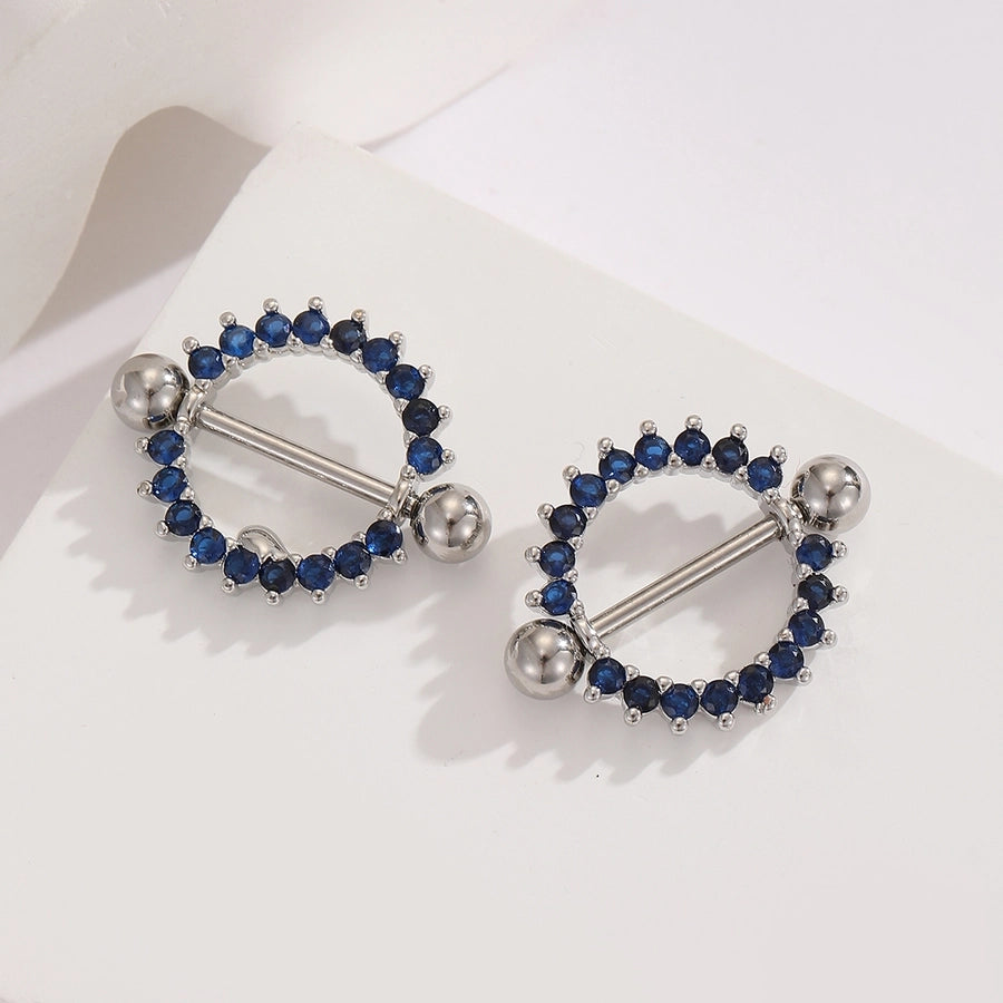 Ear Cartilage Rings & Studs Modern Style Simple Style Round 304 Stainless Steel Inlay Zircon Ear Cartilage Rings & Studs