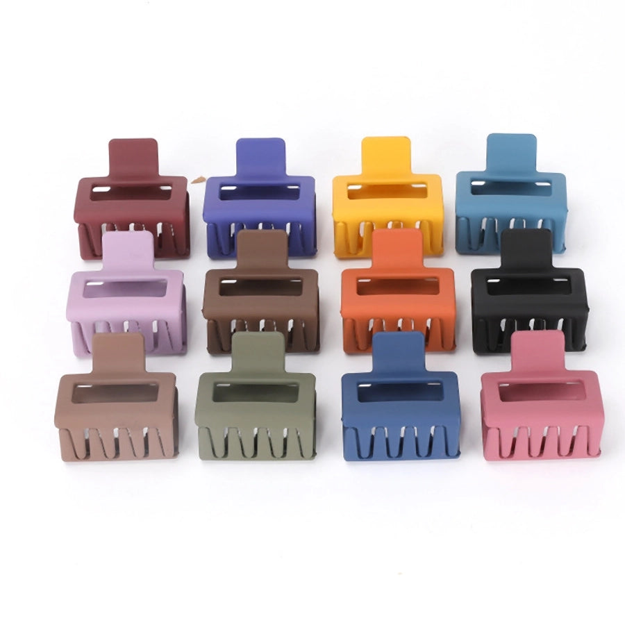 women's simple style square plastic hair claws