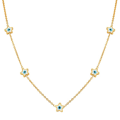 Jewelry Vintage Style Simple Style Heart Shape Eye Flower 201 Stainless Steel Necklace